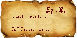 Szabó Milán névjegykártya